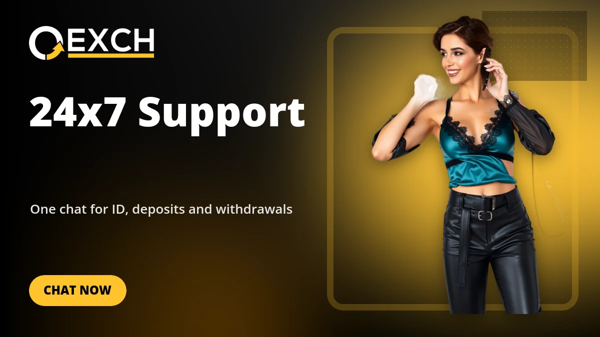 Woman holding a phone to her ear beside the OExch9 WhatsApp number support headline